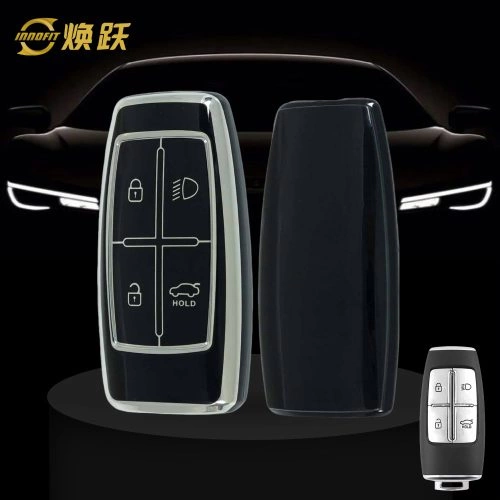 GNA7T1-Black-Silver Plating- Car Key Cover For GENESIS