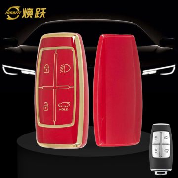 GNA7T1-Red-Gold Plating- Car Key Cover For GENESIS
