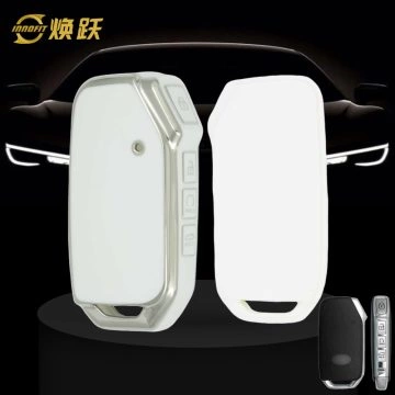 KIK3T1-White-Silver Plating- Car Key Cover For Kia