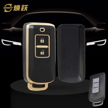 MIA2T1-Black-Gold Plating- Car Key Cover For Mitsubishi