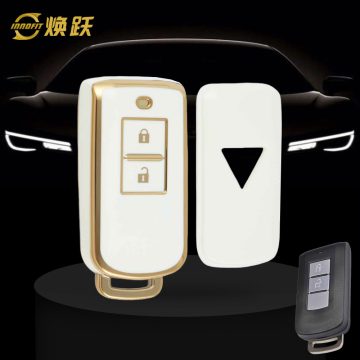 MIA2T1-White-Gold Plating- Car Key Cover For Mitsubishi