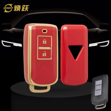 MIA2T1-Red-Gold Plating- Car Key Cover For Mitsubishi