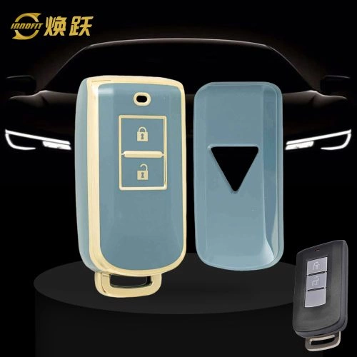 MIA2T1-Granny Grey-Gold Plating- Car Key Cover For Mitsubishi