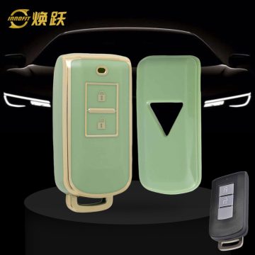 MIA2T1-Green-Gold Plating- Car Key Cover For Mitsubishi