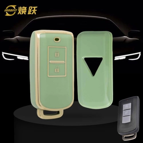 MIA2T1-Green-Gold Plating- Car Key Cover For Mitsubishi