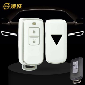 MIA2T1-White-Silver Plating- Car Key Cover For Mitsubishi