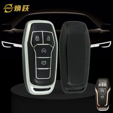 FOC1T1-Black-Silver Plating- Car Key Cover For Ford