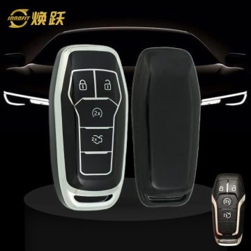 FOC1T1-Black-Silver Plating- Car Key Cover For Ford