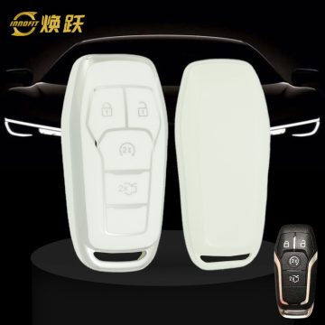FOC1T1-White-Silver Plating- Car Key Cover For Ford