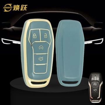 FOC1T1-Granny Grey-Gold Plating- Car Key Cover For Ford