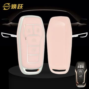 FOC1T1-Pink-Silver Plating- Car Key Cover For Ford
