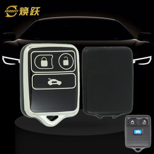 FOK3T1-Black-Silver Plating- Car Key Cover For Ford
