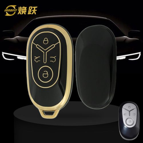GEJ1T1-Black-Gold Plating- Car Key Cover For Geely Auto
