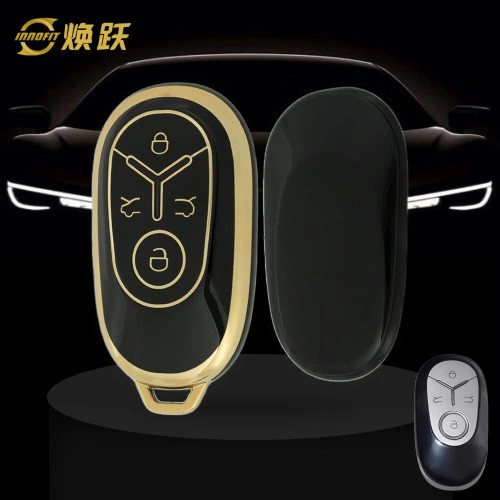 GEJ1T1-Black-Gold Plating- Car Key Cover For Geely Auto