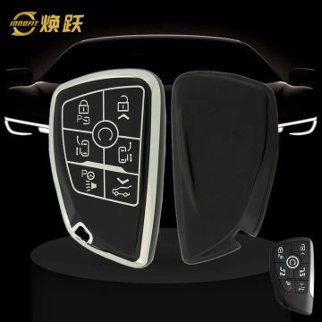 CEV9T1-Black-Silver Plating- Car Key Cover For Chevrolet