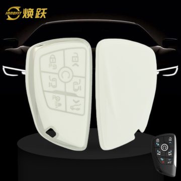 CEV9T1-White-Silver Plating- Car Key Cover For Chevrolet