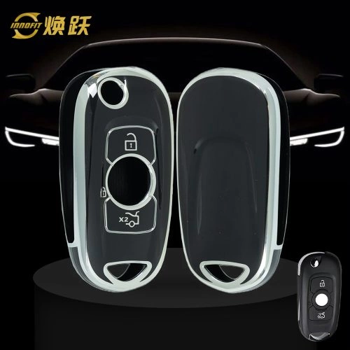 BUB1T1-Black-Silver Plating- Car Key Cover For Buick
