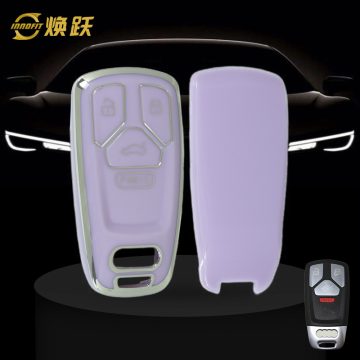 AUA3T1-Purple-Silver Plating- Car Key Cover For Audi