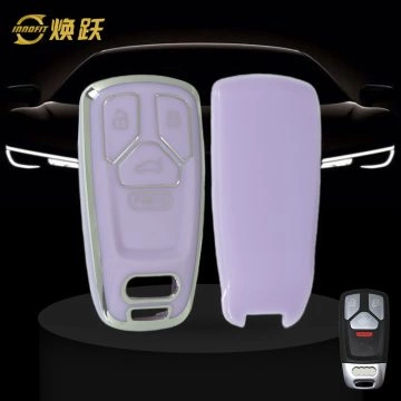 AUA3T1-Purple-Silver Plating- Car Key Cover For Audi