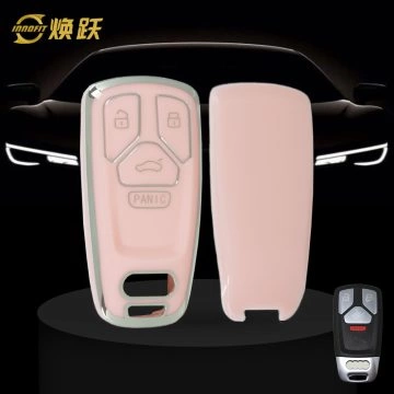 AUA3T1-Pink-Silver Plating- Car Key Cover For Audi