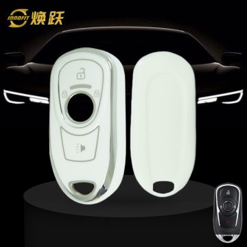 BUA1T1-White-Silver Plating- Car Key Cover For Buick