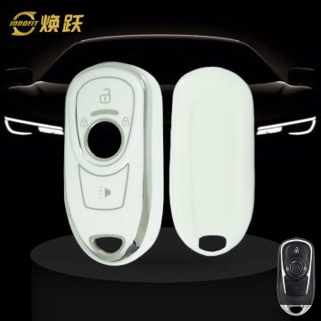 BUA1T1-White-Silver Plating- Car Key Cover For Buick