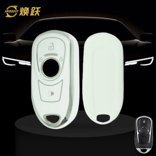 BUA1T1-White-Silver Plating- Car Key Cover For Buick