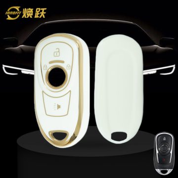 BUA1T1-White-Gold Plating- Car Key Cover For Buick