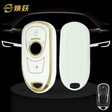 BUA1T1-White-Gold Plating- Car Key Cover For Buick