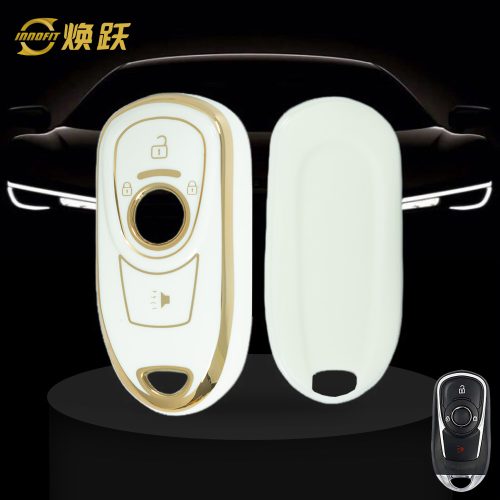 BUA1T1-White-Gold Plating- Car Key Cover For Buick