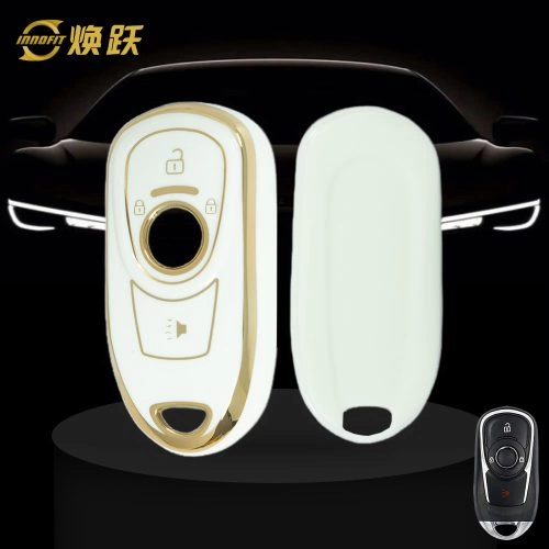 BUA1T1-White-Gold Plating- Car Key Cover For Buick