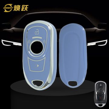 BUA1T1-Light Blue-Silver Plating- Car Key Cover For Buick