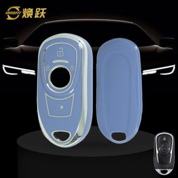 BUA1T1-Light Blue-Silver Plating- Car Key Cover For Buick