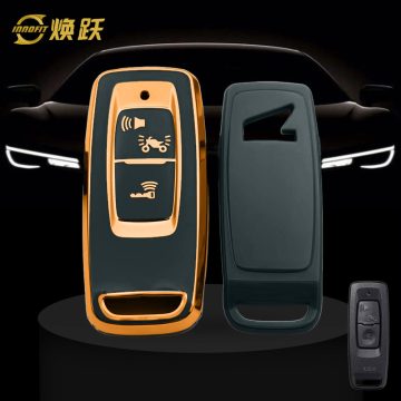 HOR1T1-Black-Gold Plating- Car Key Cover For Honda