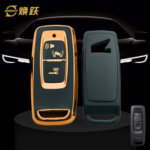HOR1T1-Black-Gold Plating- Car Key Cover For Honda