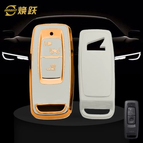 HOR1T1-White-Gold Plating- Car Key Cover For Honda