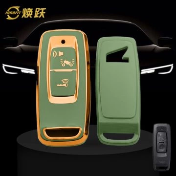 HOR1T1-Green-Gold Plating- Car Key Cover For Honda