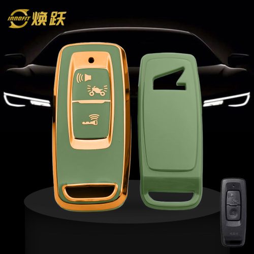 HOR1T1-Green-Gold Plating- Car Key Cover For Honda