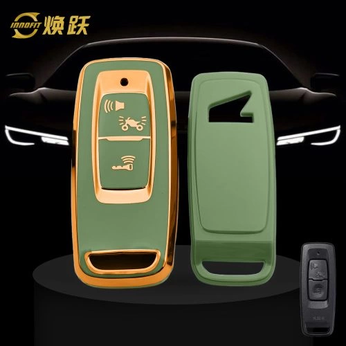 HOR1T1-Green-Gold Plating- Car Key Cover For Honda