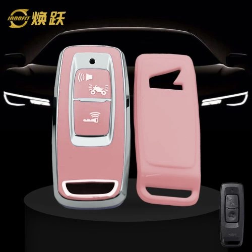 HOR1T1-Pink-Silver Plating- Car Key Cover For Honda