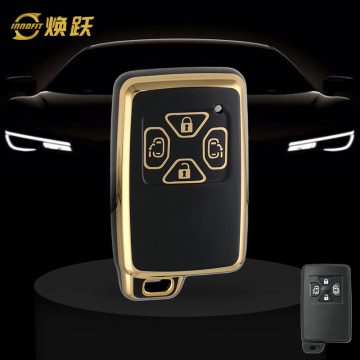 TOQ3T1-Black-Gold Plating- Car Key Cover For Toyota