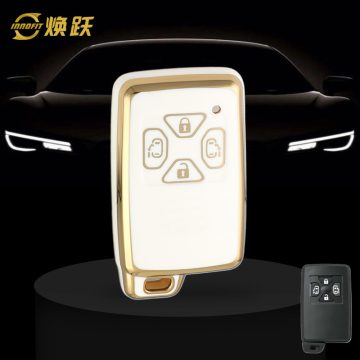 TOQ3T1-White-Gold Plating- Car Key Cover For Toyota