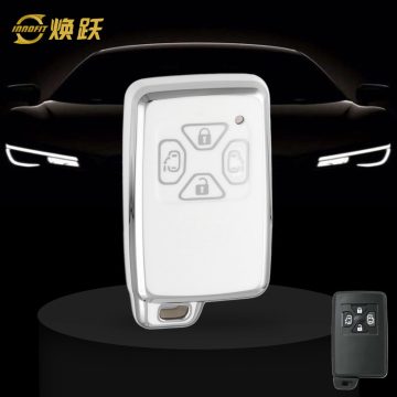 TOQ3T1-White-Silver Plating- Car Key Cover For Toyota
