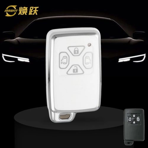 TOQ3T1-White-Silver Plating- Car Key Cover For Toyota