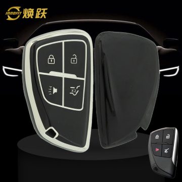 CEV2T1-Black-Silver Plating- Car Key Cover For Chevrolet Buick GMC