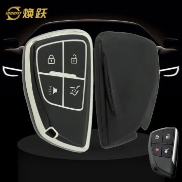 CEV2T1-Black-Silver Plating- Car Key Cover For Chevrolet Buick GMC