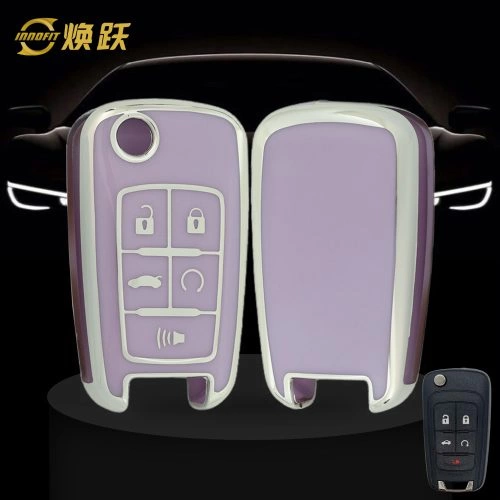 CED5T1-Purple-Silver Plating- Car Key Cover For Chevrolet Opel GMC Holden