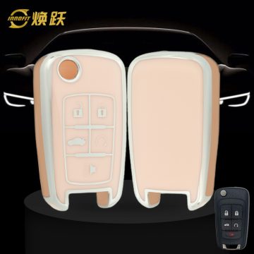 CED5T1-Pink-Silver Plating- Car Key Cover For Chevrolet Opel GMC Holden
