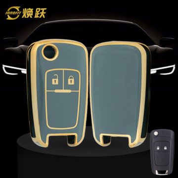 CED4T1-Granny Grey-Gold Plating- Car Key Cover For Chevrolet Opel GMC Holden