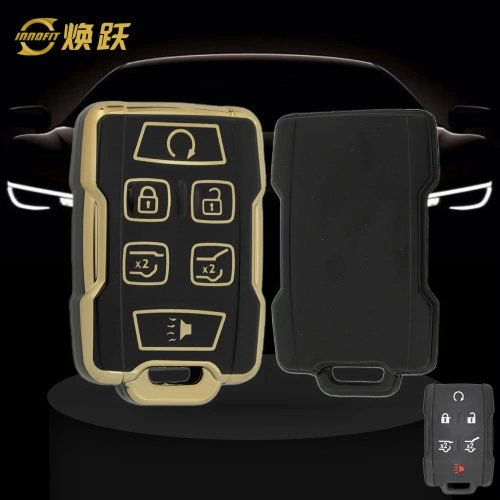 CEC3T1-Black-Gold Plating- Car Key Cover For Chevrolet GMC